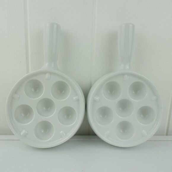 Apilco French Porcelain Escargot (Snails) Dishes Stackable Set of 2 - Picture 1 of 8